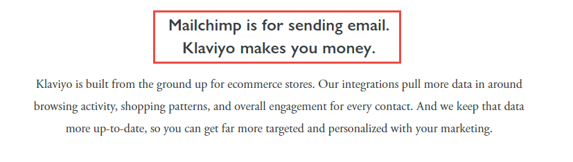 Klaviyo and Mailchimp quote