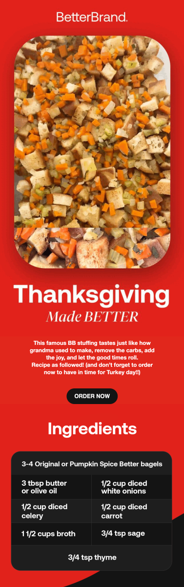 Thanksgiving email design from Better Brand by Flowium.