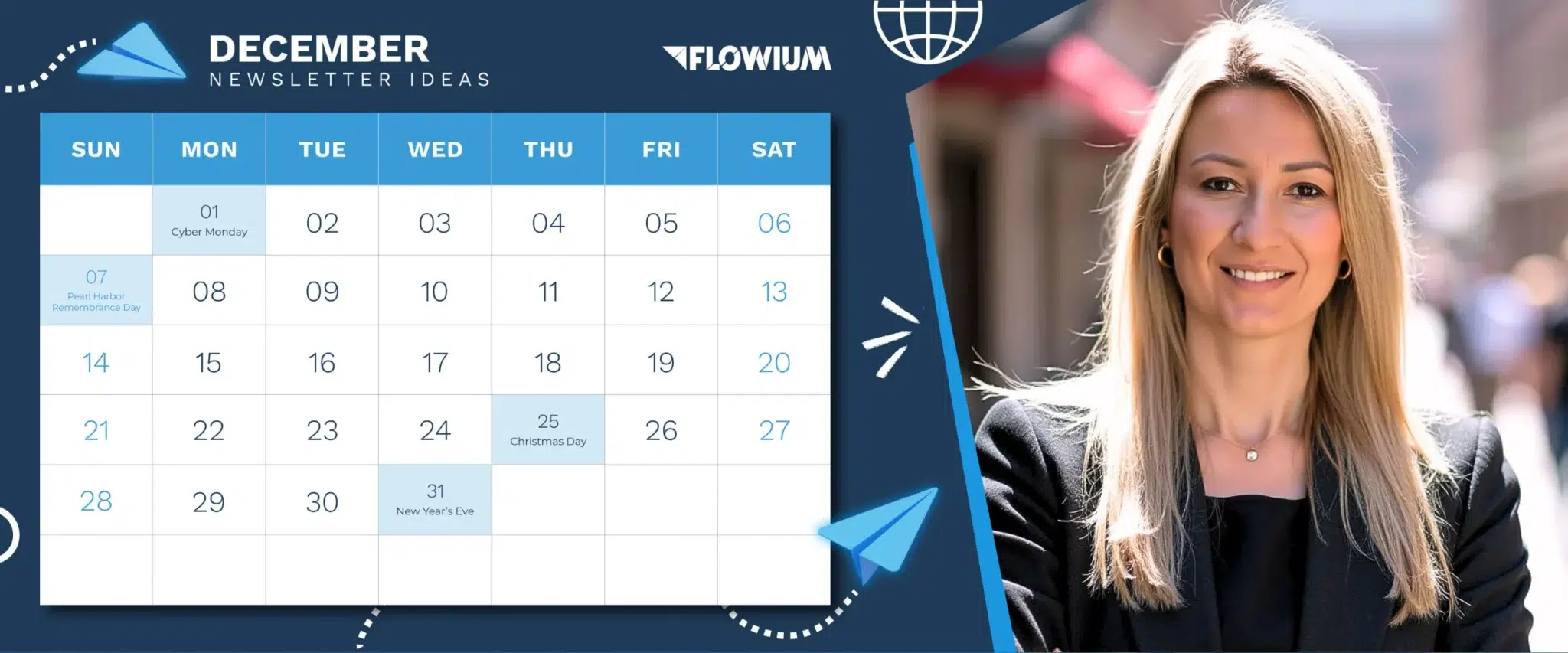 70+ December Newsletter Ideas for 2025 blog post thumbnail image with Marzena.