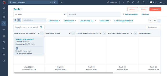 HubSpot Pipeline Management Opportunities.