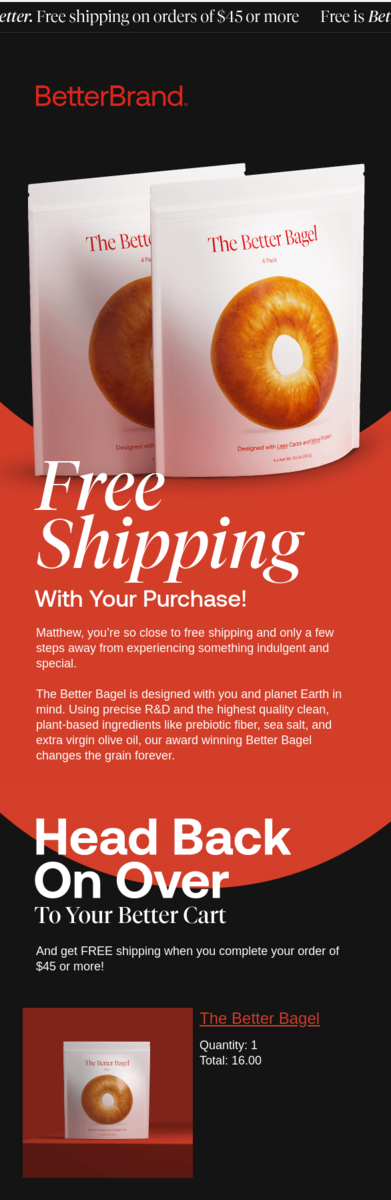 Email design from Better Brand.