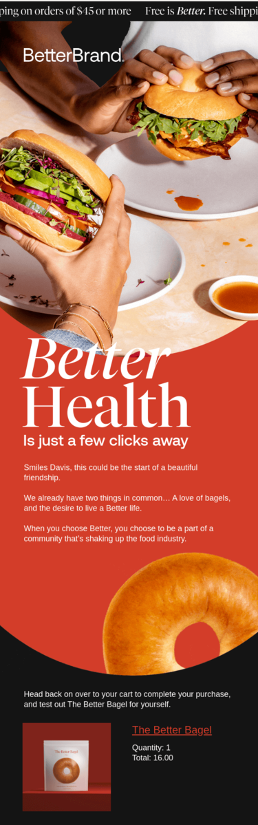 Email design from Better Brand.