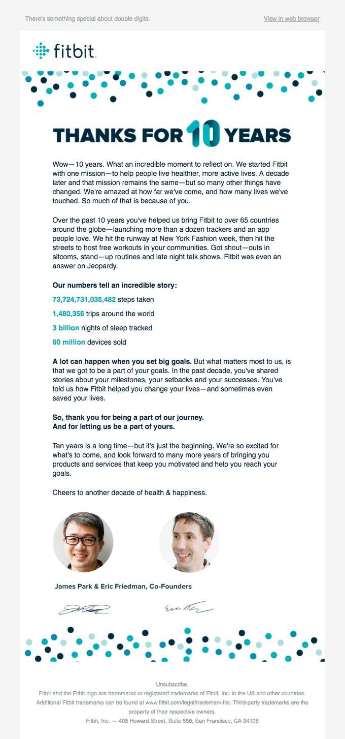 Example of a thank you email for ecommerce.