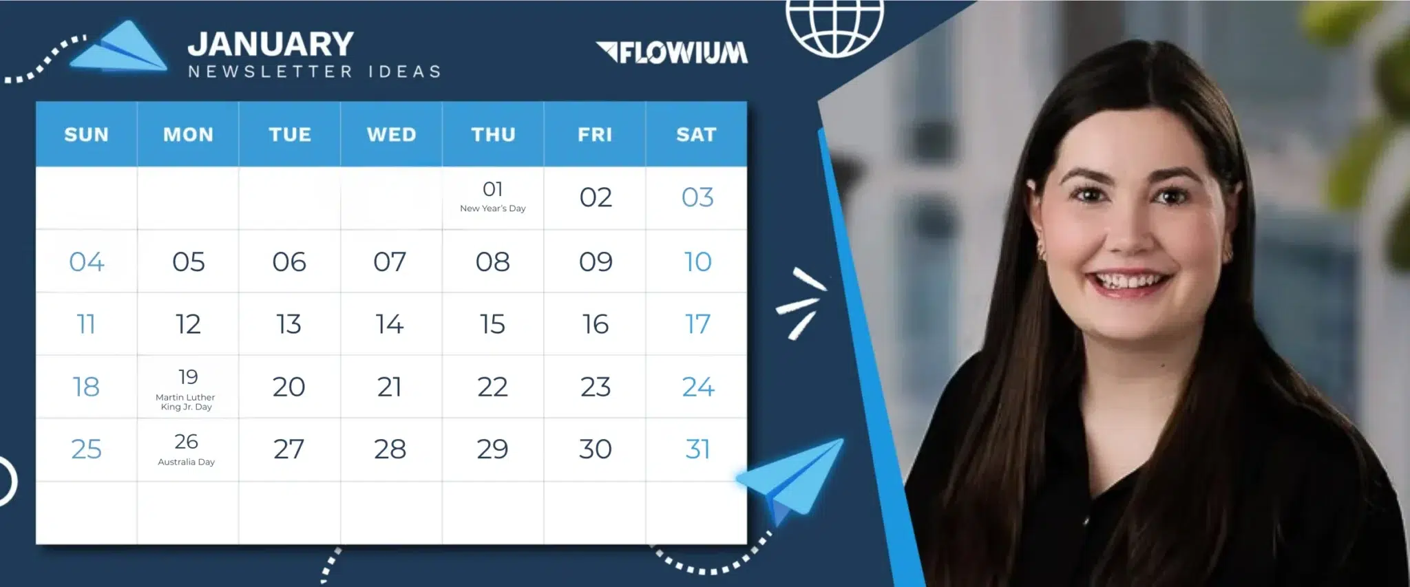 January 2025 calendar from Flowium.