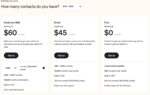 Klaviyo pricing