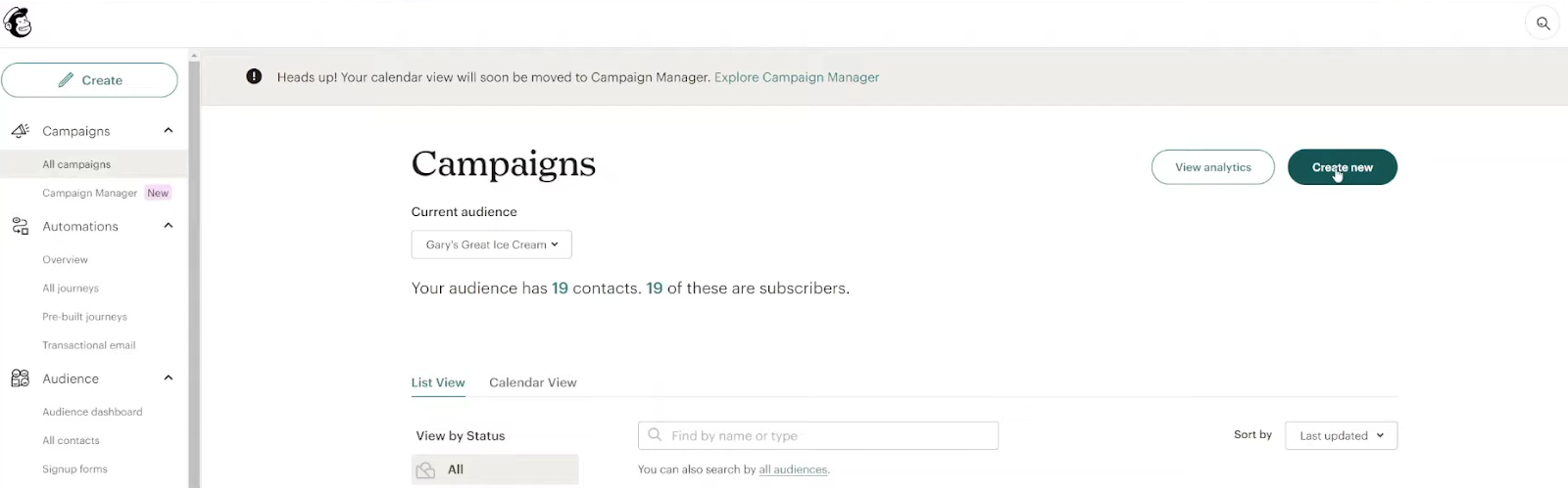Campaigns in Mailchimp
image.