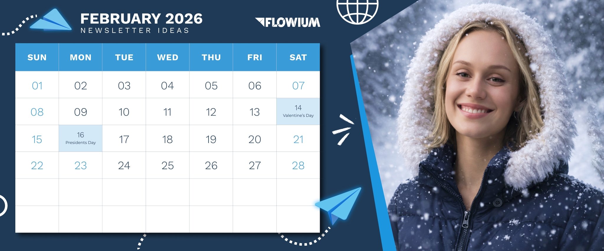 Flowium calendar for February 2025.