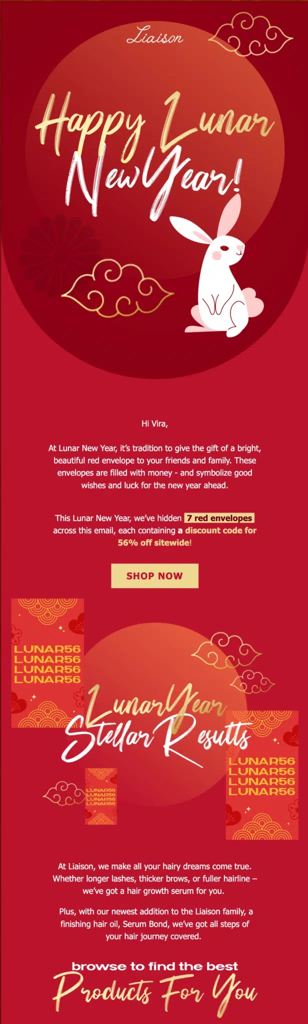 Lialison Lunar New Year email design by Flowium.