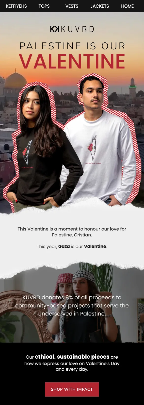 KUVRD Valentine’s Day email design by Flowium.