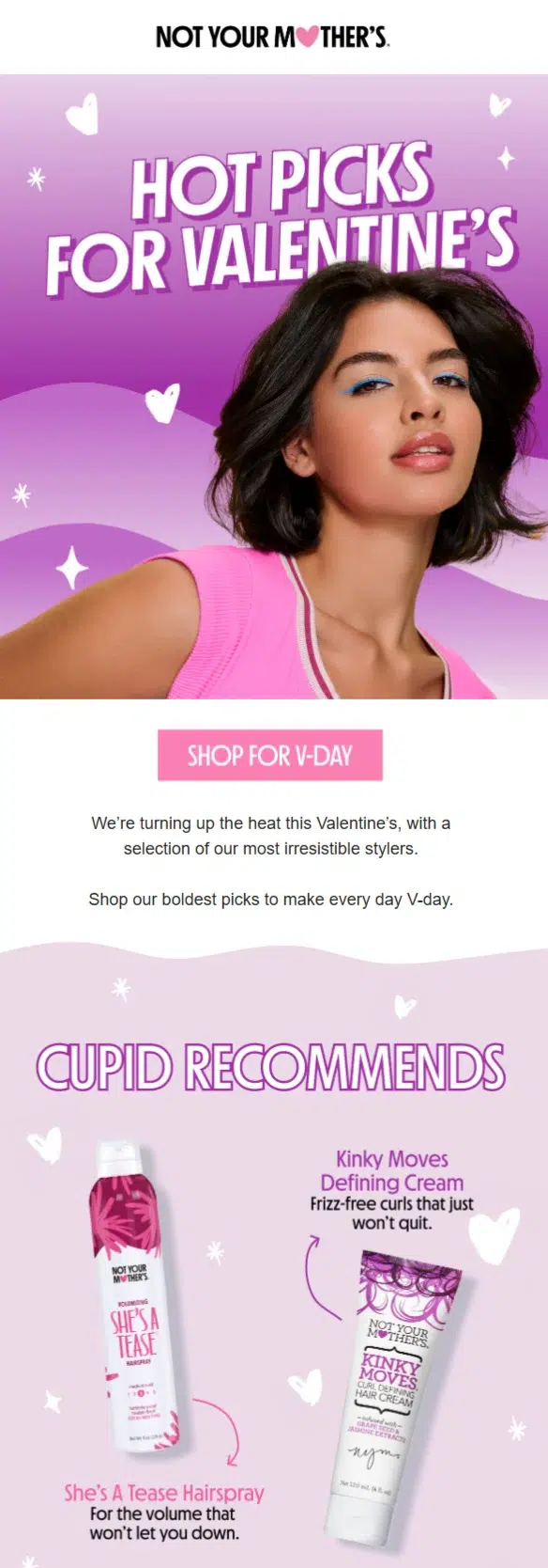 Not Your Mother's Valentines Day email design by Flowium.
