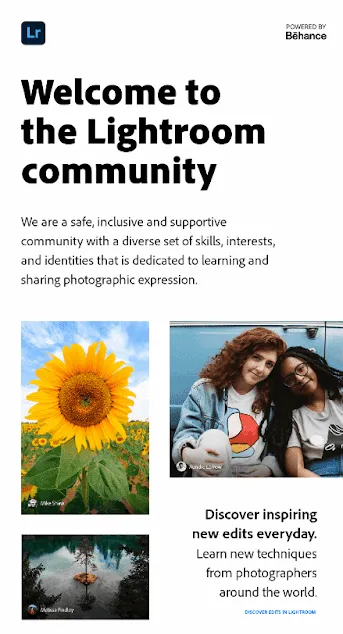 Community Launch Email from Lightroom.