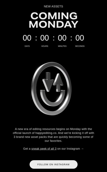Email design with Final Reminder Before Launch.