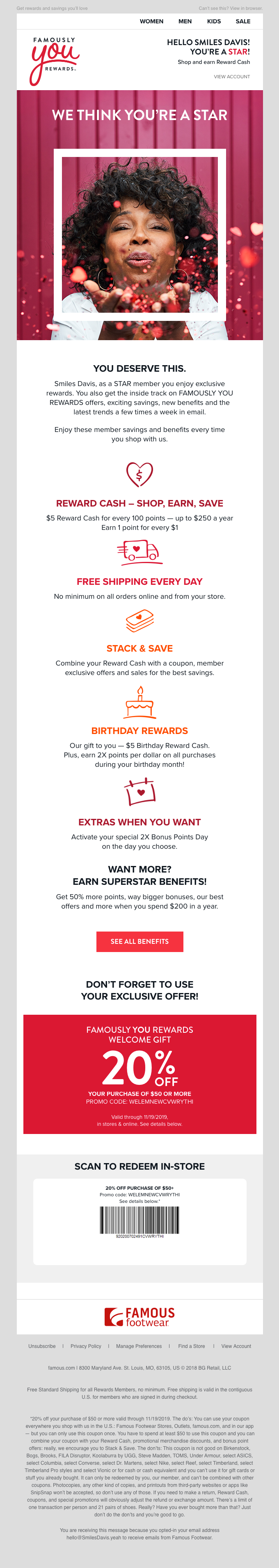 Appreciation email to increase the customer lifecycle value