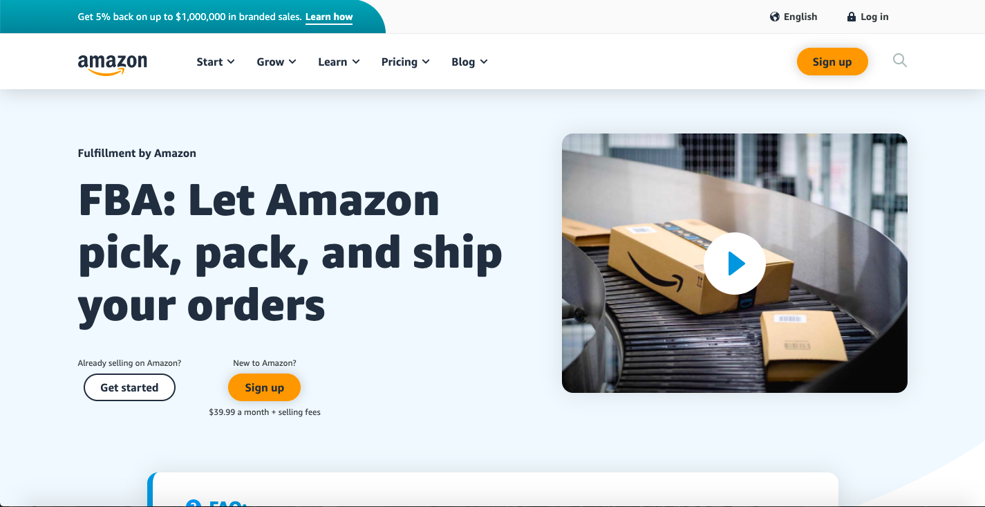 Amazon ecommerce fulfillment service