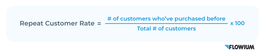 Repeat customer rate formula.