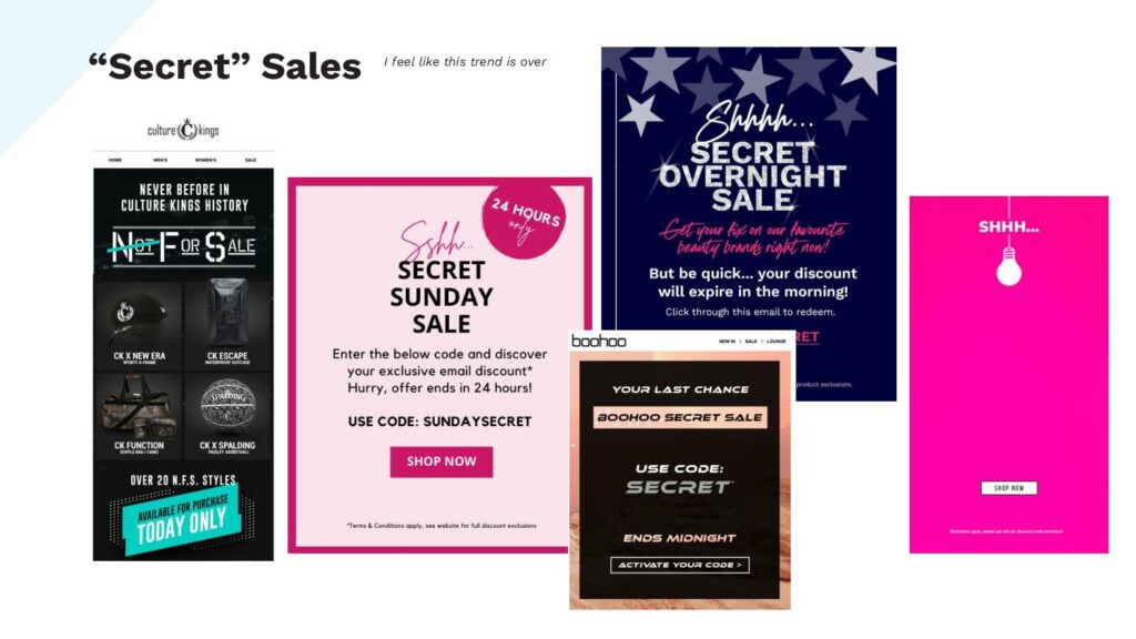 Black Friday secret sales email