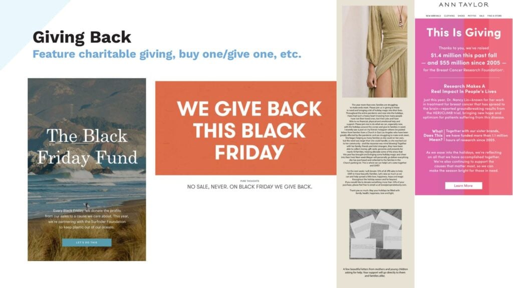 Giving back emails for Black Friday