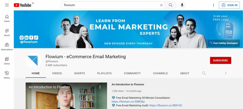 YouTube to find email marketing agencies