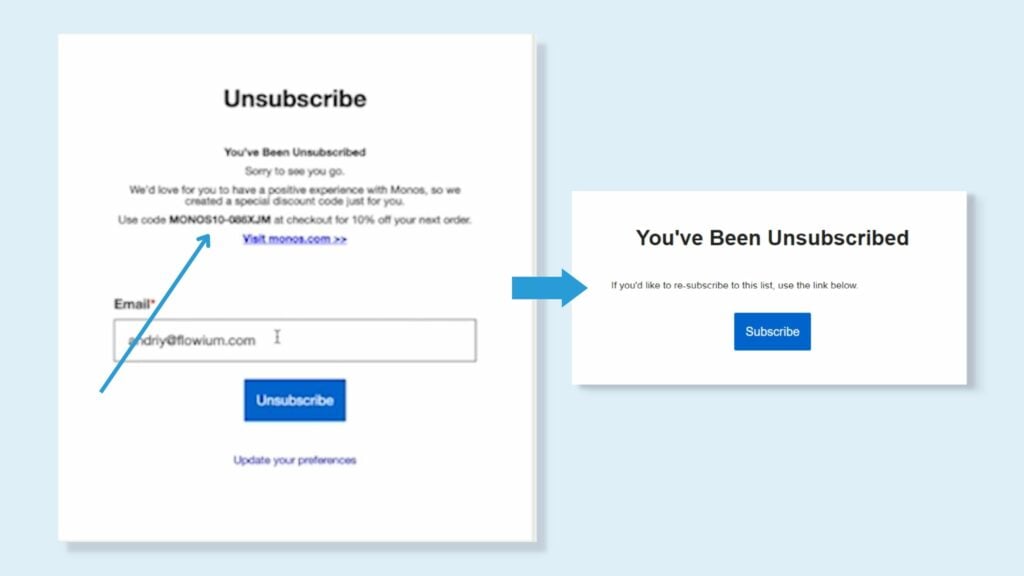 How To Convert Email Unsubscribe To Customer And Unsubscribe Page