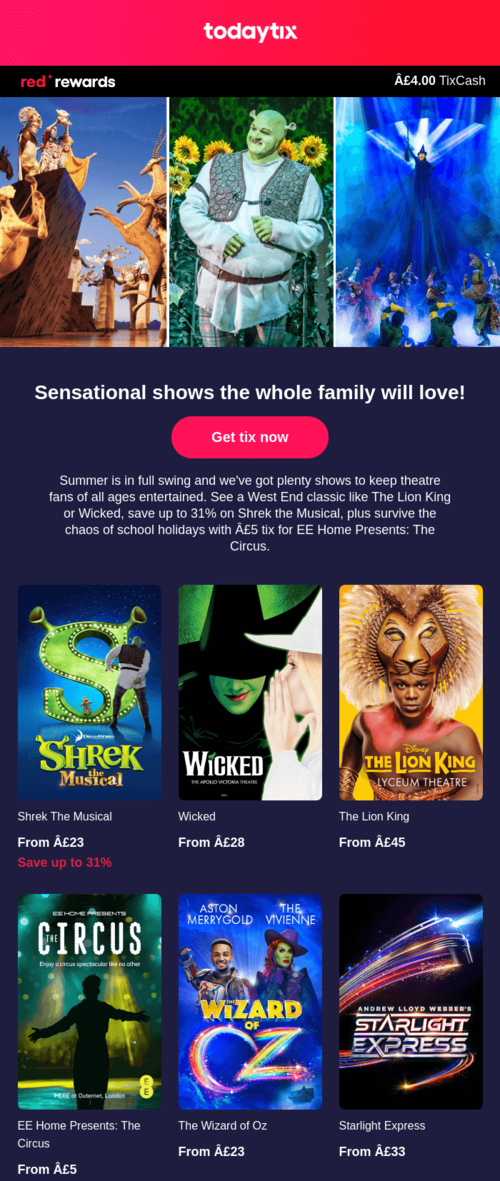 Email design for Family Fun Month.