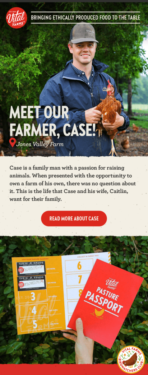 Email design for National Farmers Market Week.
