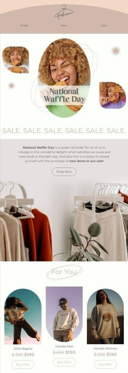 National Waffle Day email.