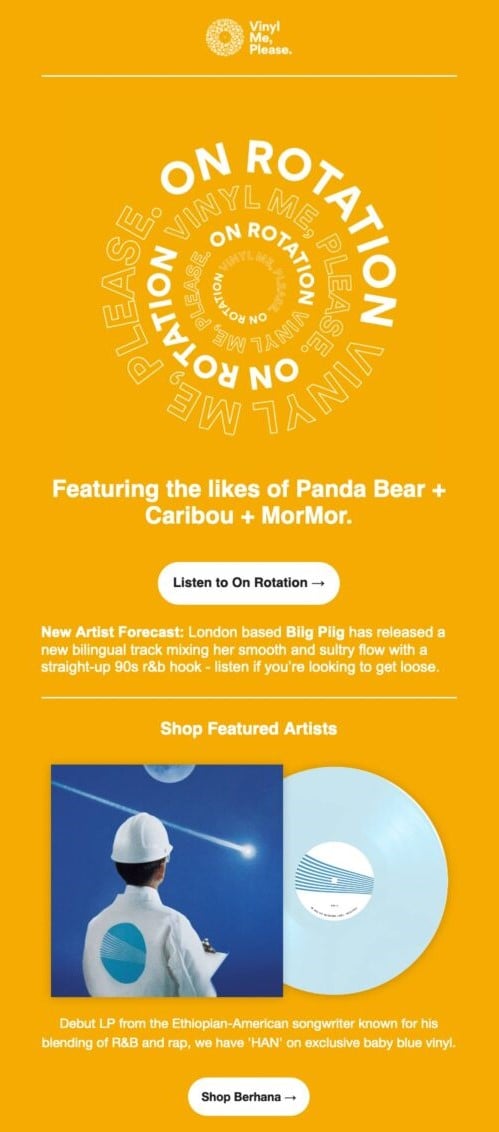 National Vinyl Record Day email design.