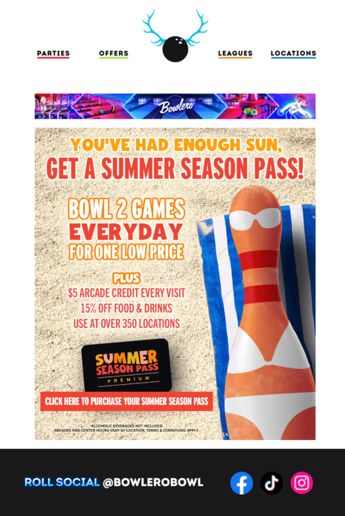 National Bowling Day email.