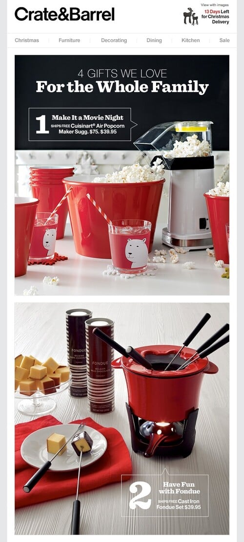 Email design for Family Fun Month.