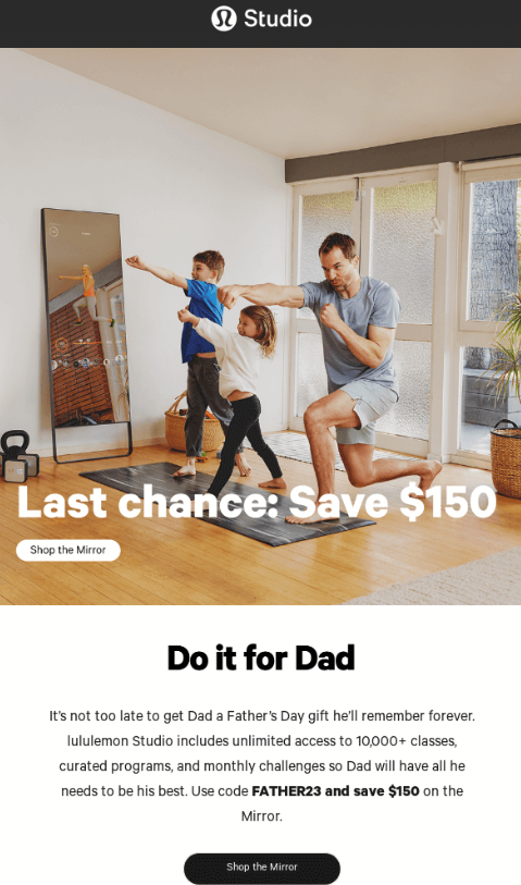 Father's day email by Lulumelon.