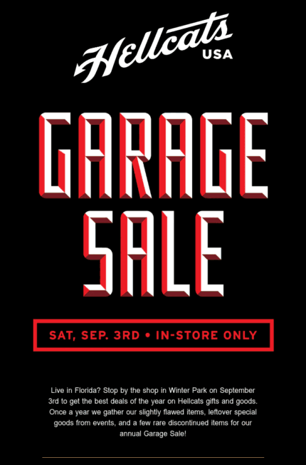 Email design for Garage Sale Day.