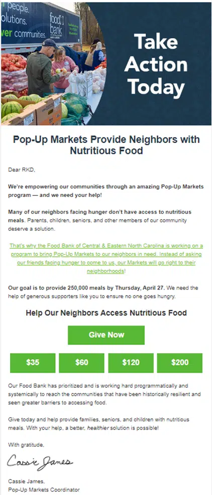 National Food Bank Day email design.