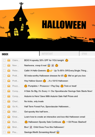Catchy Halloween subject lines.