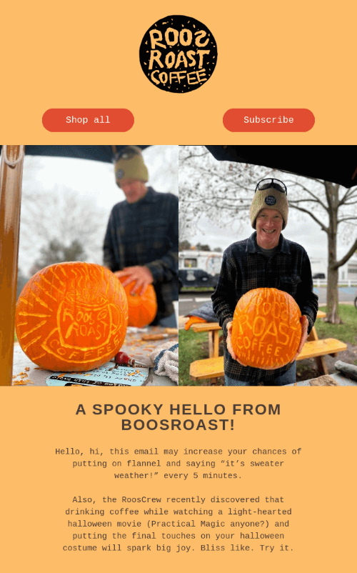 An example of using customers' creations and content in email design.