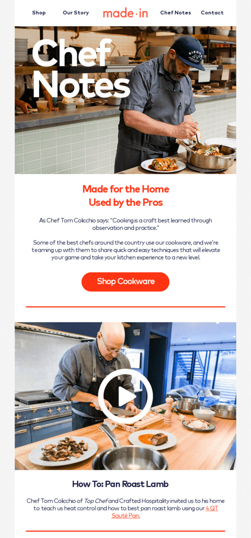 Chef Appreciation Week email design by made-in.