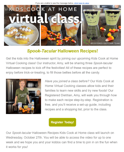 Halloween email design as example of Right Segmentation.