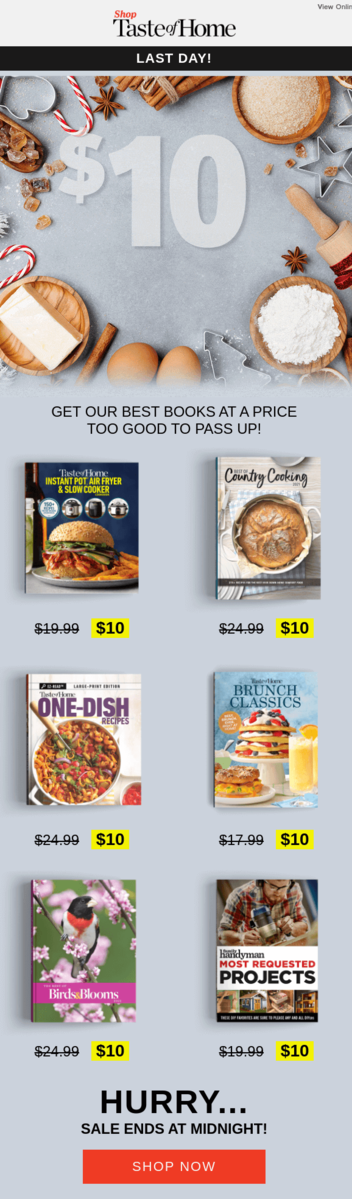 National Cooking Day email design.