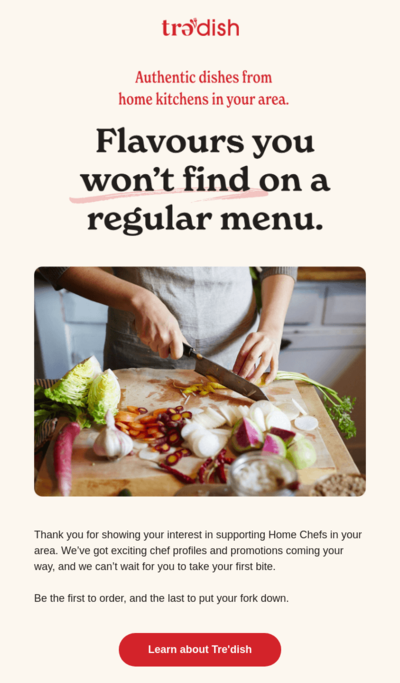 National Cooking Day email design.