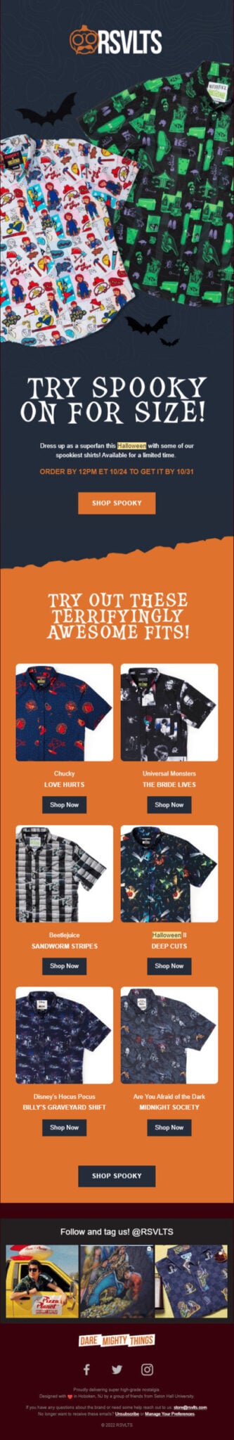 Halloween email design.