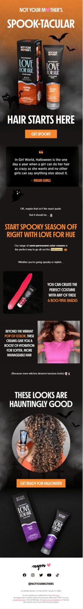 Halloween email example.
