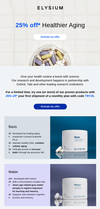 Healthy Aging Month email design by Elysium.