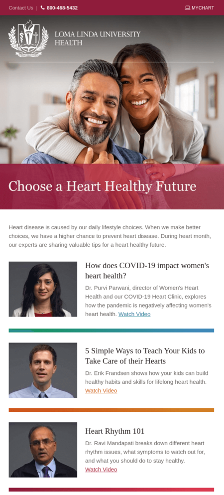 World Heart Day email example.