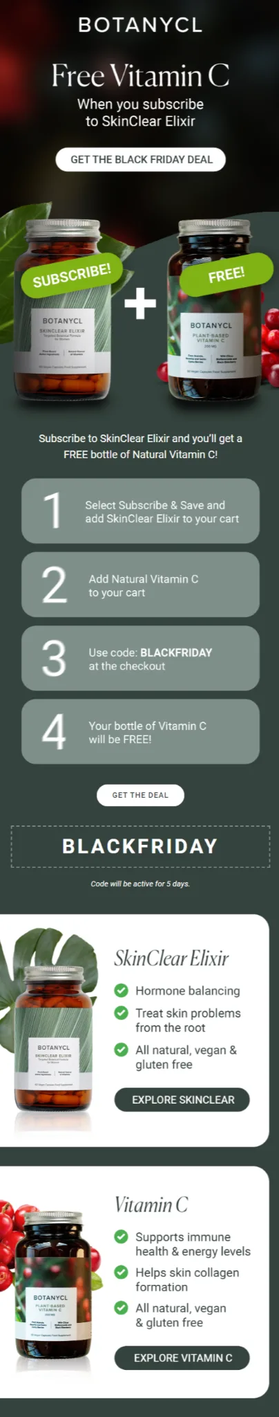 Botanycl email design for case study.