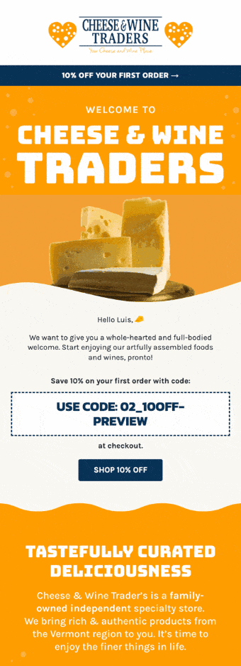 Animated GIF in email for product showcase.
