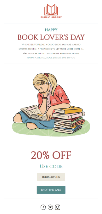email design for Book Lover’s Day.