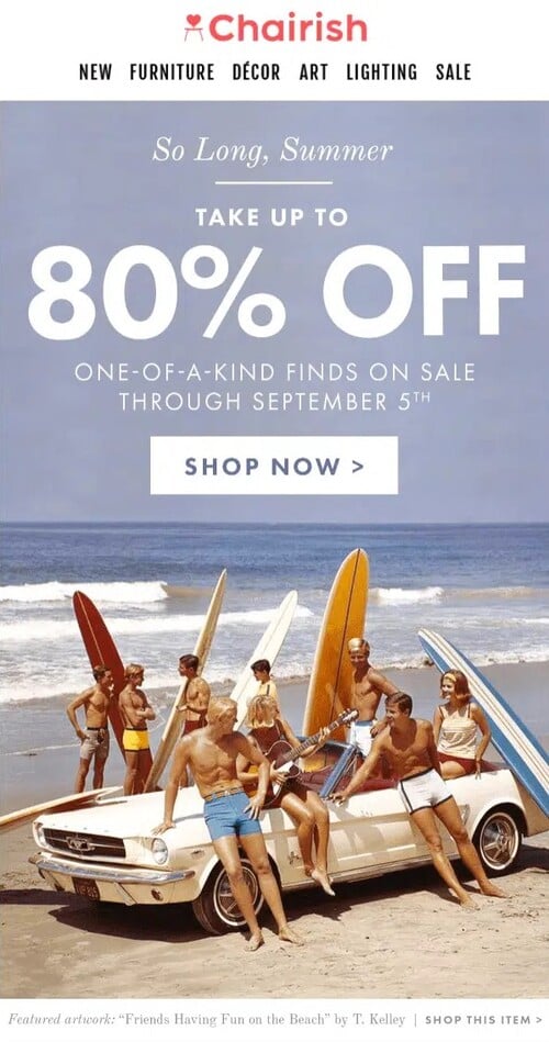 End-of-Summer Sales email.