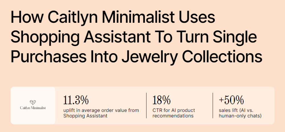 Caitlyn Minimalist case studies by Gorgias.