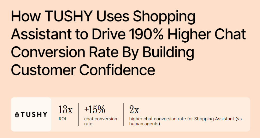 TUSHY case studies by Gorgias.