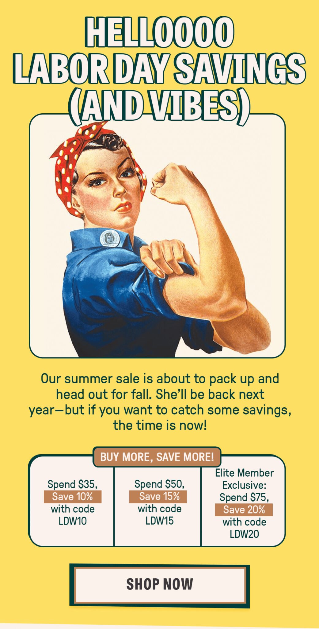 Labor day email design.