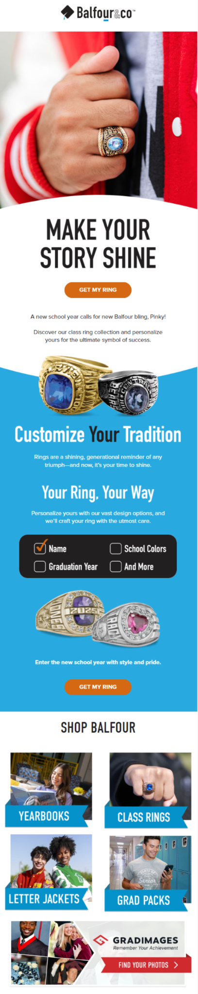 Balfour.co email design for case study.
